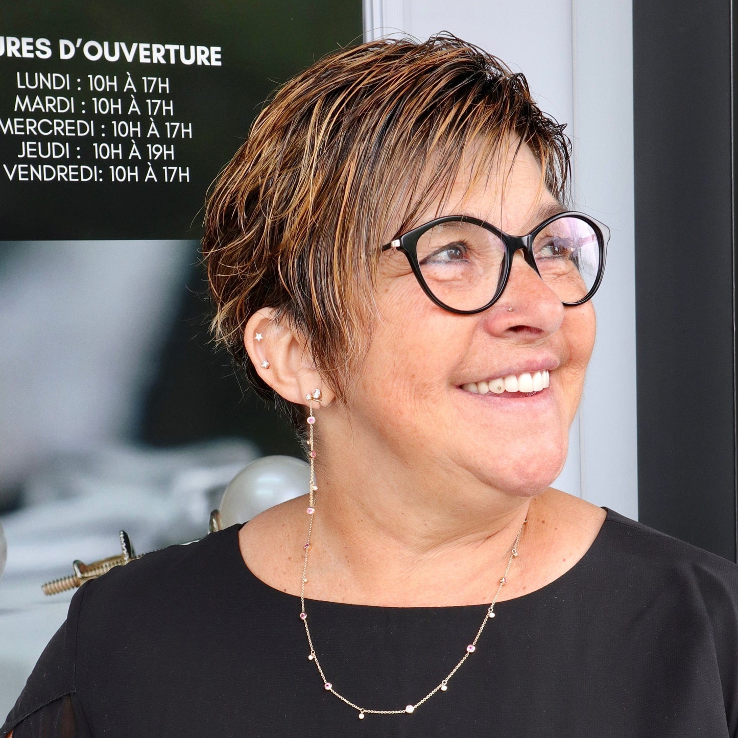 Boucles d’oreilles en or 14K serties de diamants et tourmalines