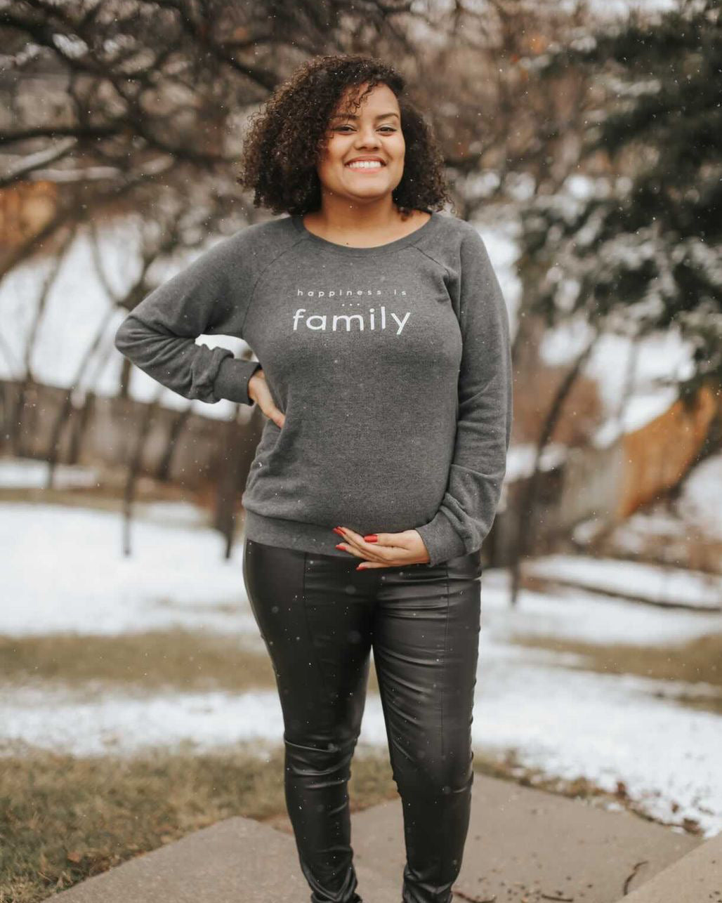 Women's Family Crew Sweatshirt, Charcoal
