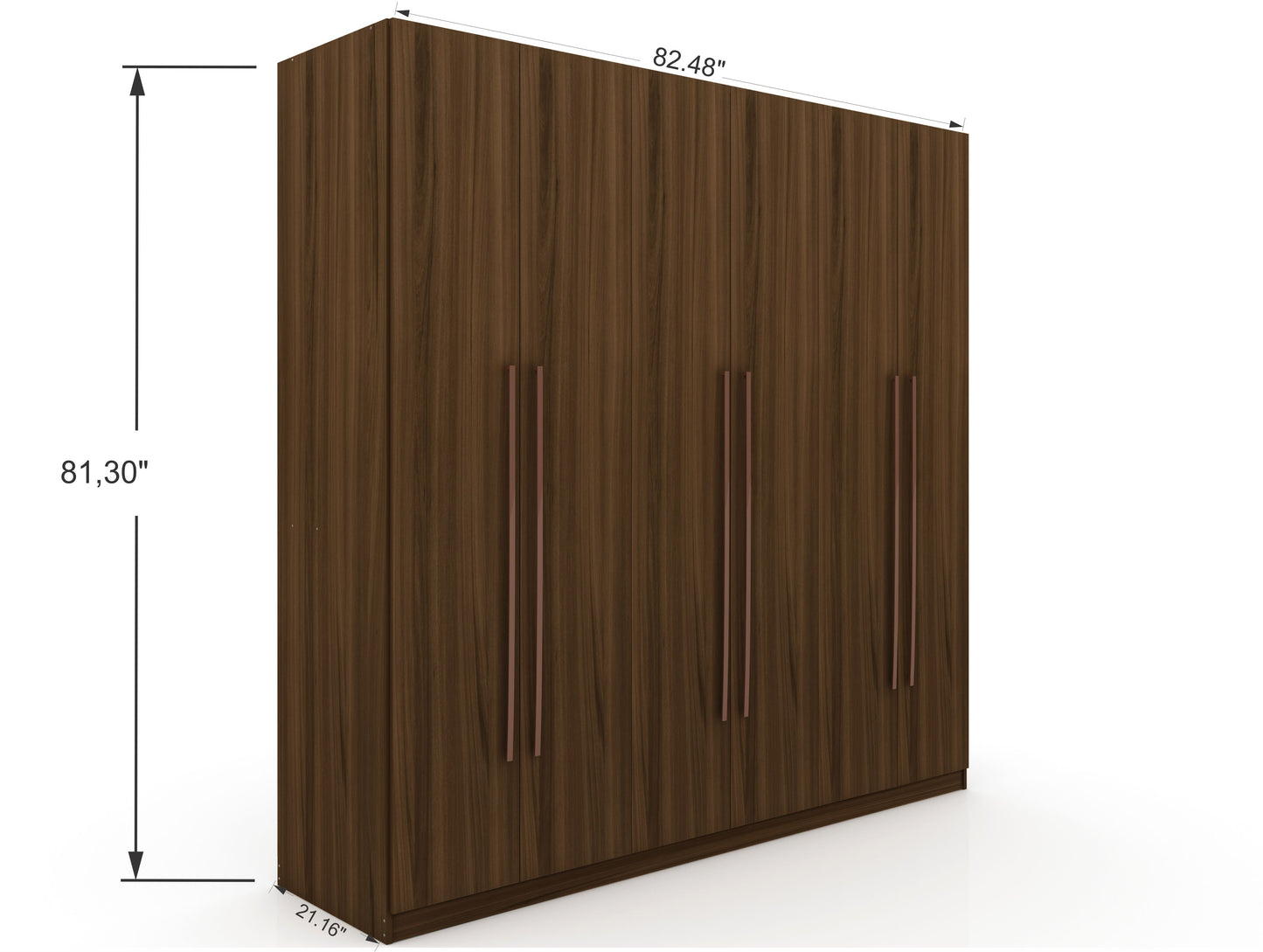 Torino Modern Freestanding Wardrobe - Brown