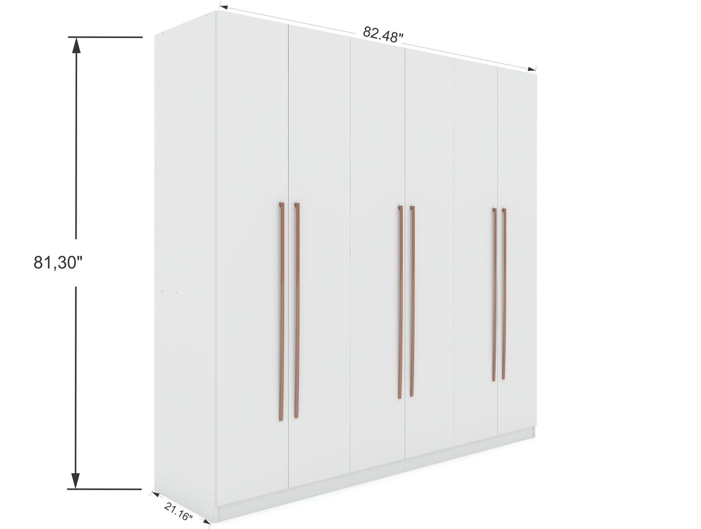 Torino Modern Freestanding Wardrobe - White