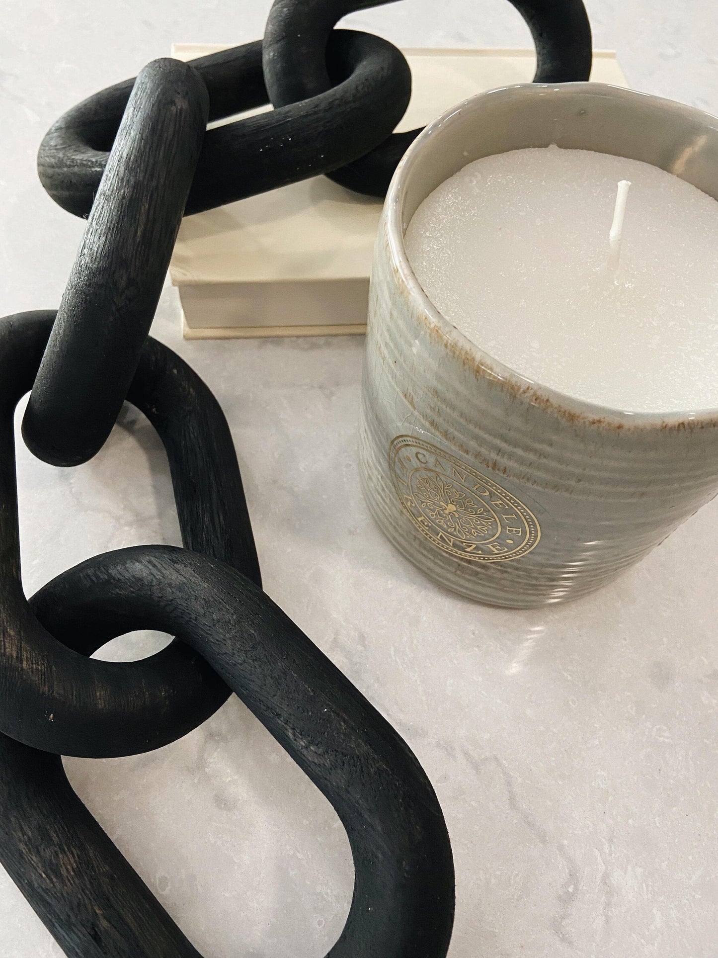 Black or White Decorative Wood Link Chain