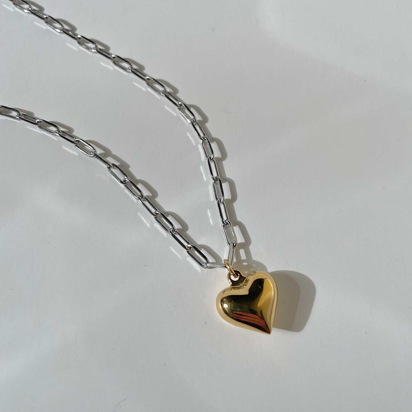 Chunky Heart Necklace- Gold Heart
