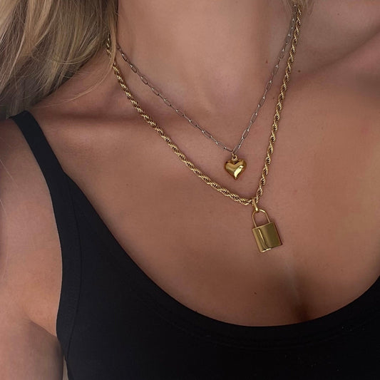 Lock of Love Necklace- Gold