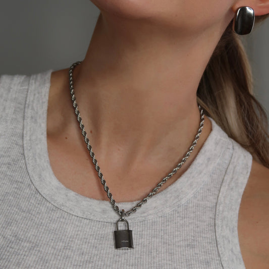 Lock of Love Necklace- Silver