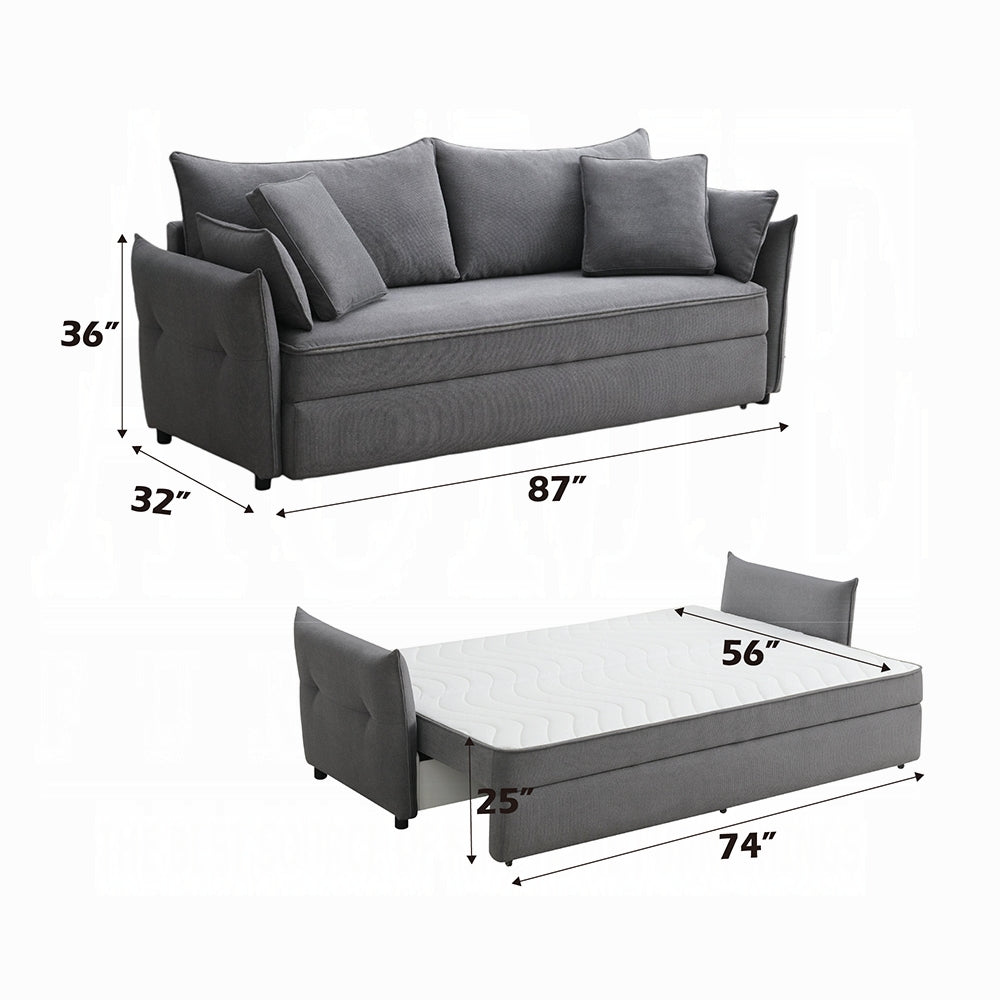 Cais Condo Size Sleeper Sofa w/Storage - Grey