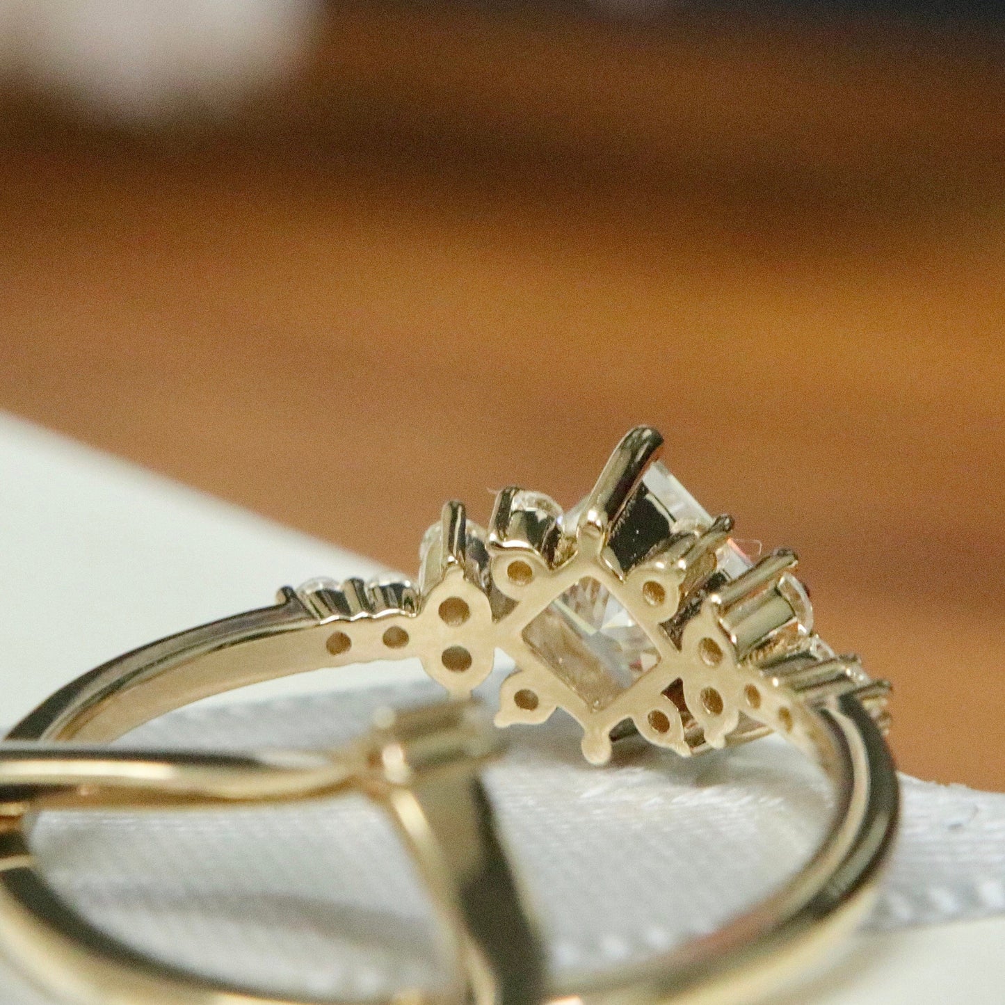 Bagues Ensemble d'alliances Princesse en or 10K et moissanites