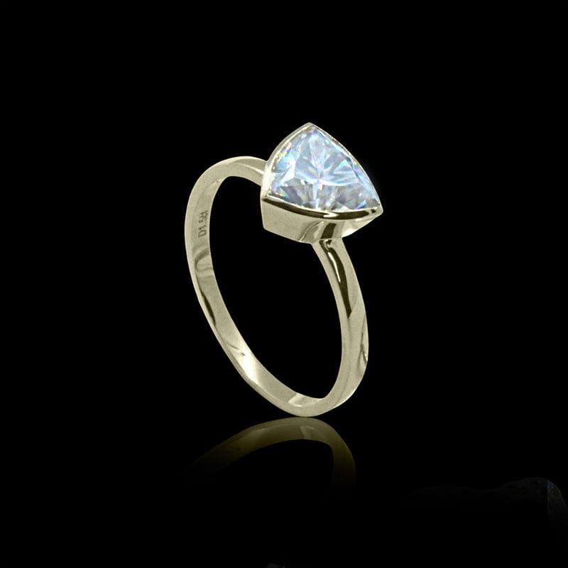 Bagues Ensemble d'alliances Trillion en or 10K et moissanites
