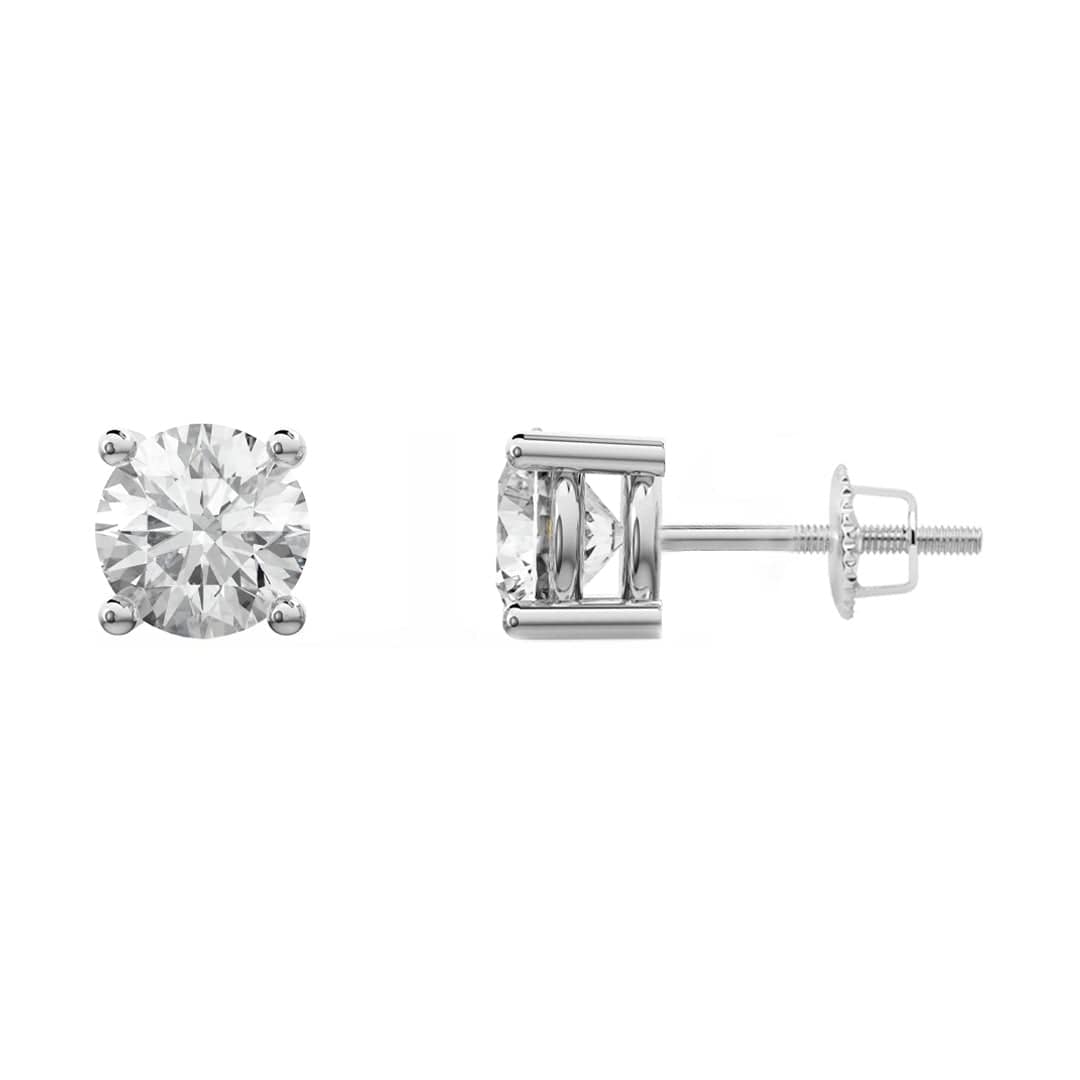 Boucles d'oreilles Classiques en or jaune ou blanc 10K et moissanites