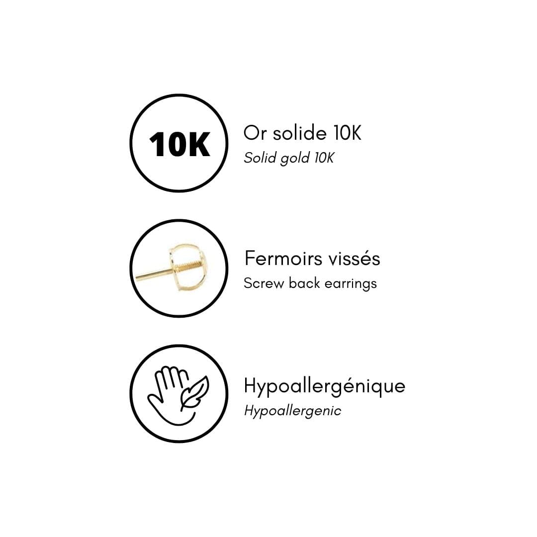 Boucles d'oreilles Étoiles du Nord en or 10K et moissanites