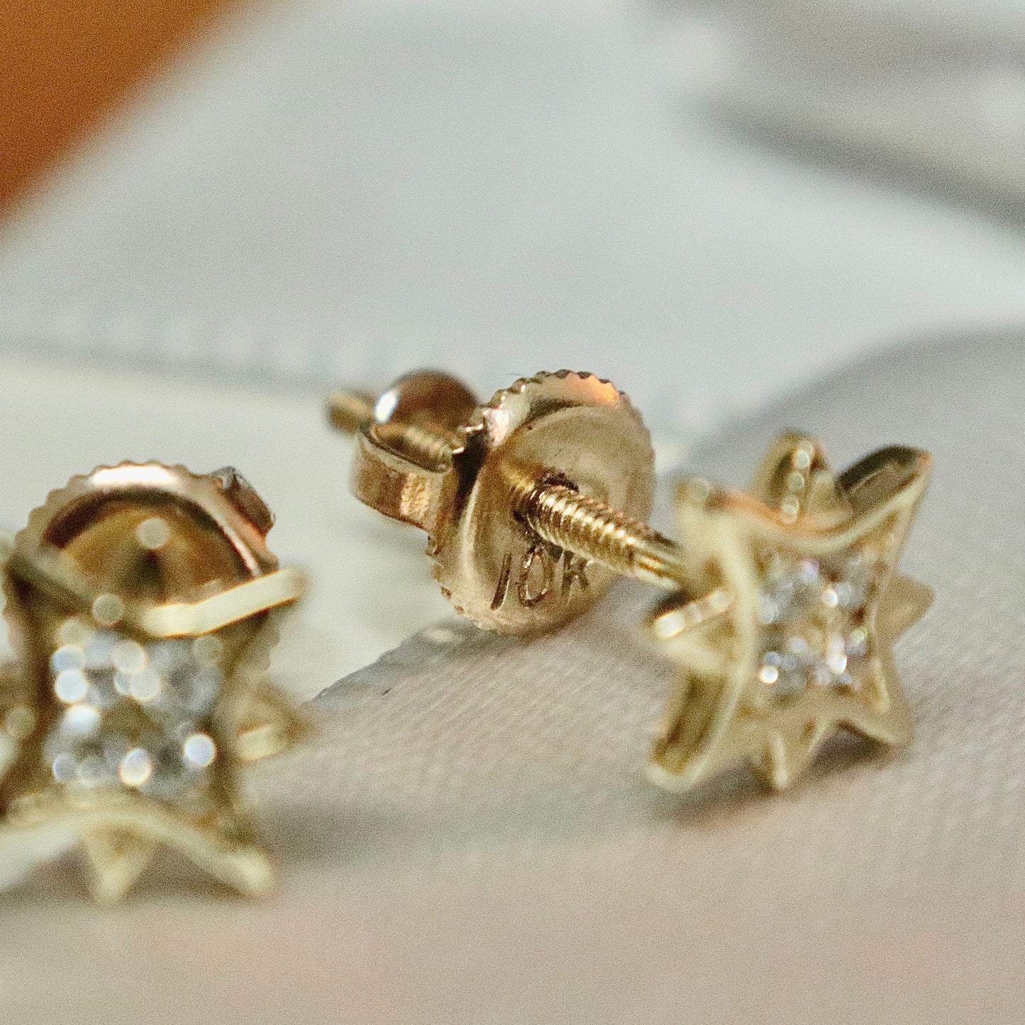 Boucles d'oreilles Étoiles du Nord en or 10K et moissanites