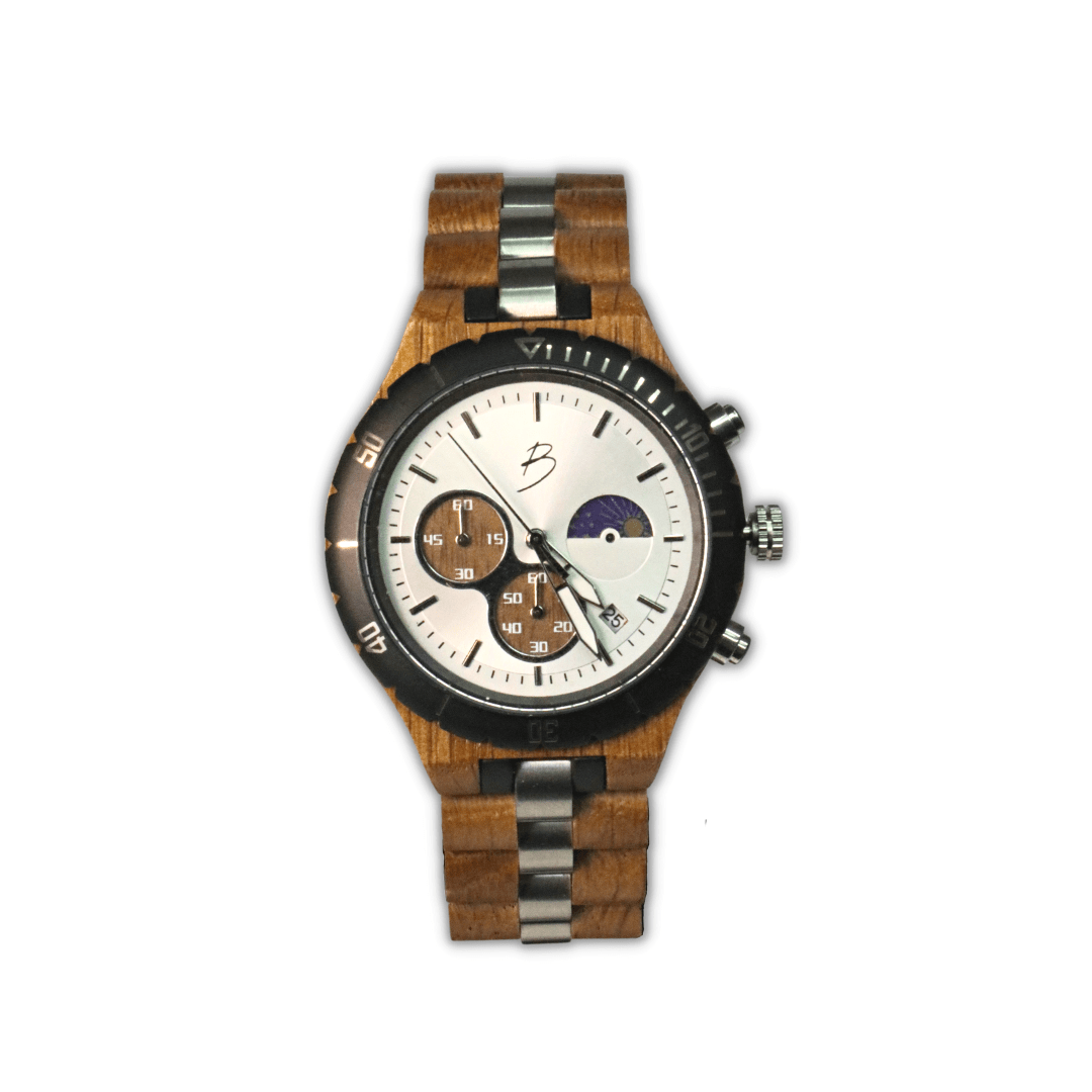 Montre Berthoud en bois de baril de whisky recyclé