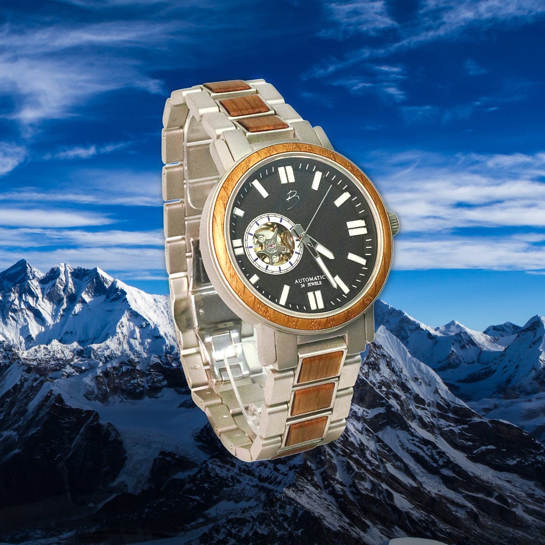 Montre Copernic en bois de baril de whisky recyclé