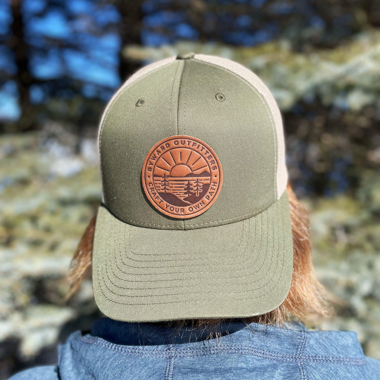 Scenic Sunrise Leather Patch Hat