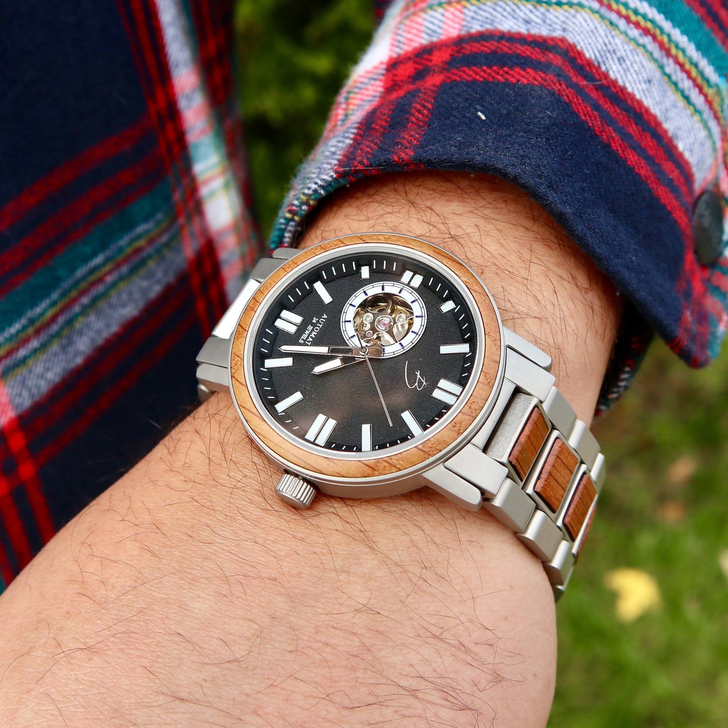 Montre Copernic en bois de baril de whisky recyclé