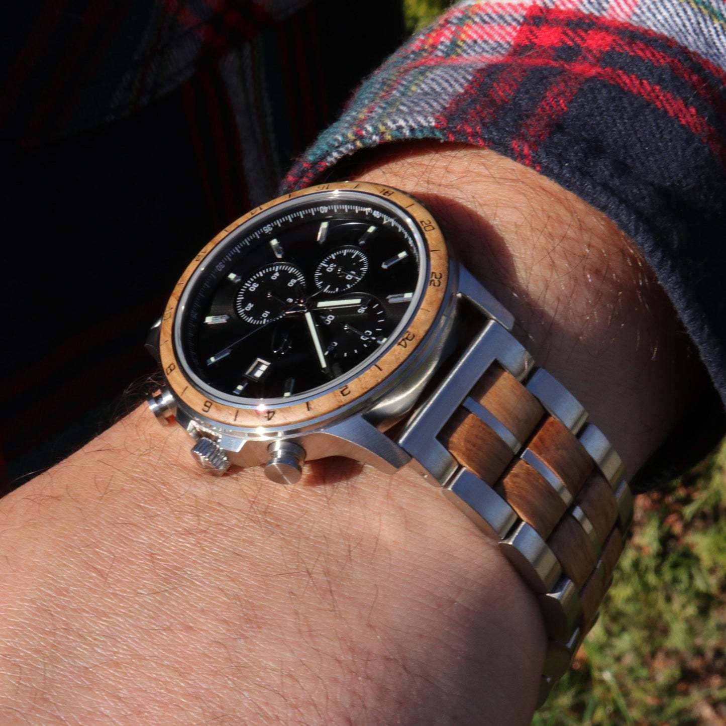 Montre Tompion en bois de baril de whisky recyclé