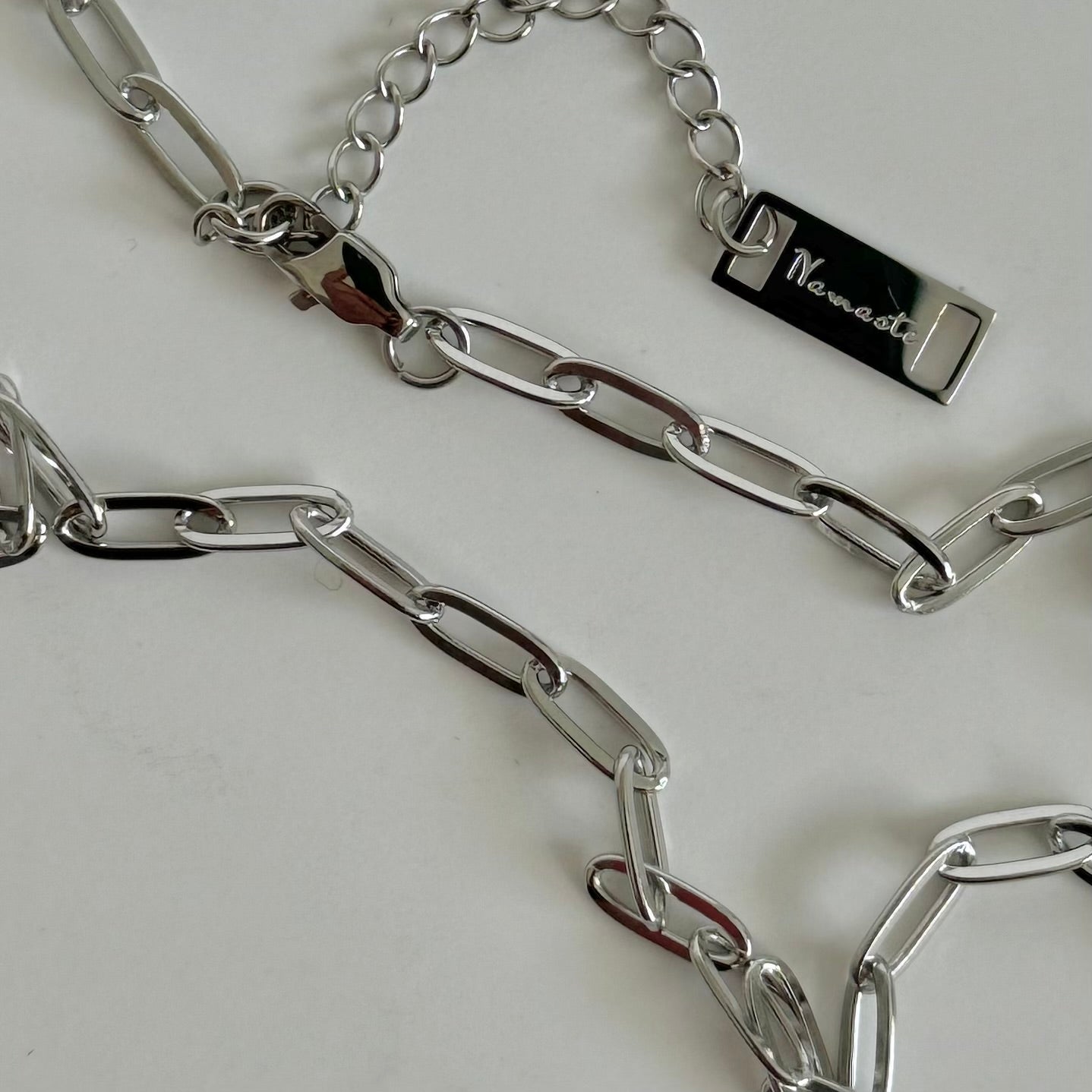 Paperclip Chain Necklace-Silver