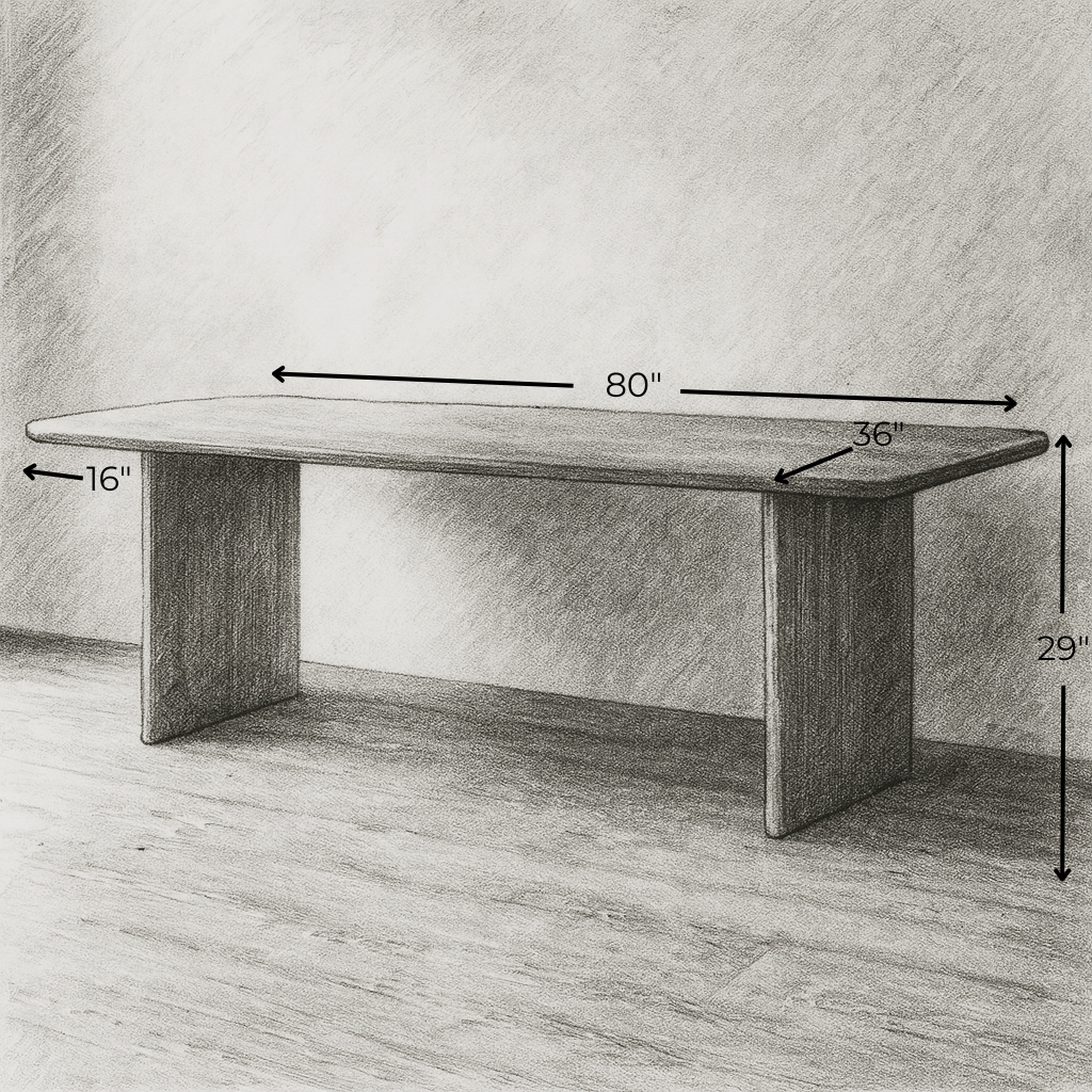 8 Person Dining Table in White Oak