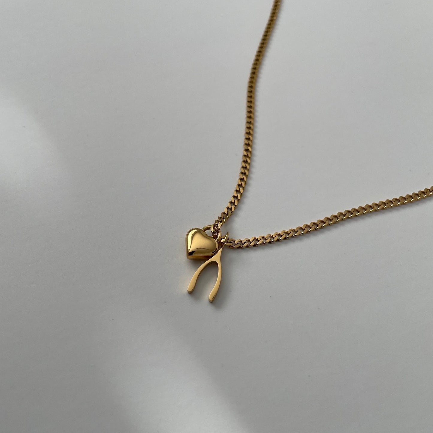 Wishbone Necklace- Gold