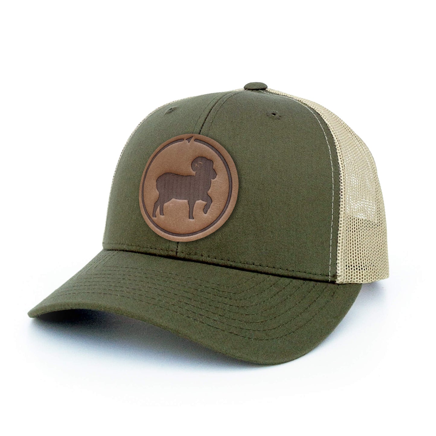 Bighorn Sheep Leather Patch Hat