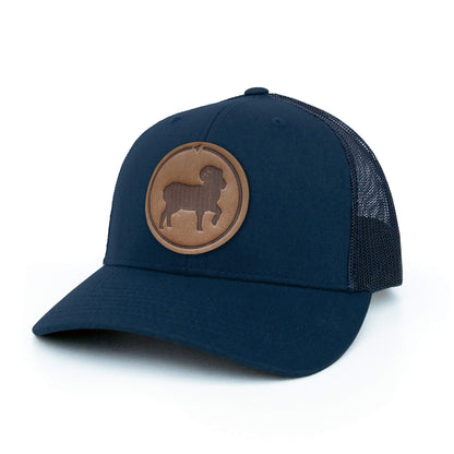 Bighorn Sheep Leather Patch Hat