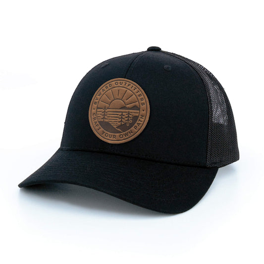 Scenic Sunrise Leather Patch Hat