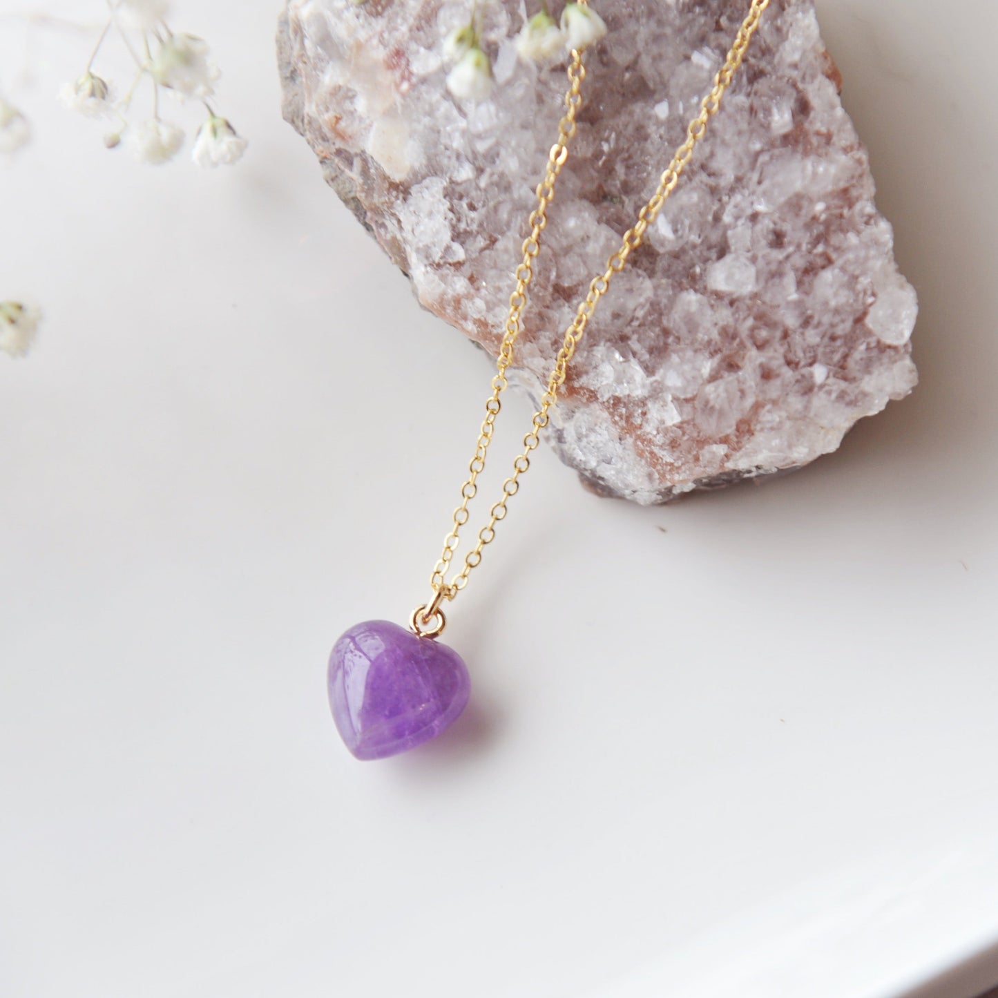 Gemstone heart pendant necklace