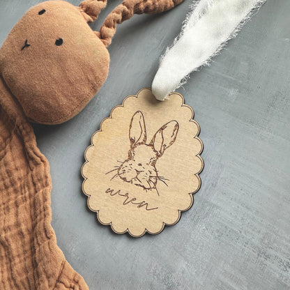 Scalloped Easter Bunny Name Tag