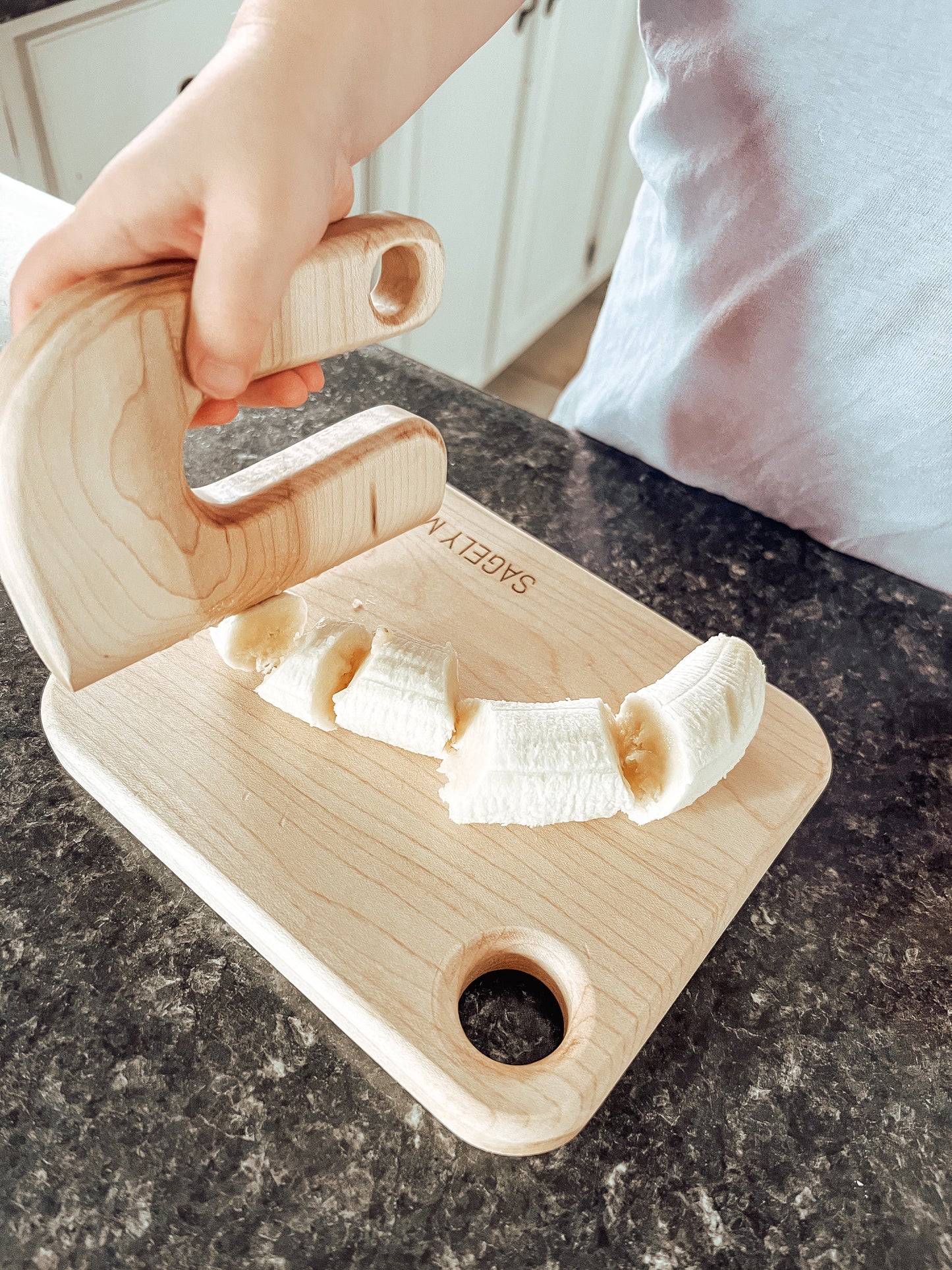 Kids wooden knife & cutting board set