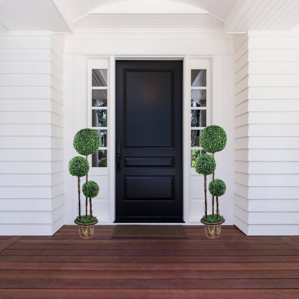 Whitby Faux Potted Boxwood Topiary Plant (Multiple Sizes)