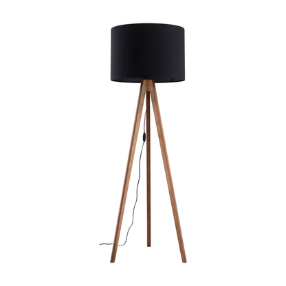 GRAND Walnut Black Floor Lamp