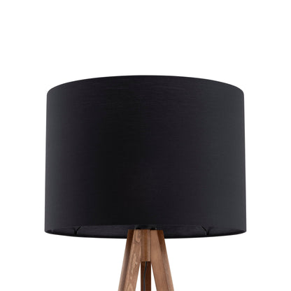GRAND Walnut Black Floor Lamp