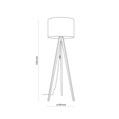 GRAND Walnut Black Floor Lamp