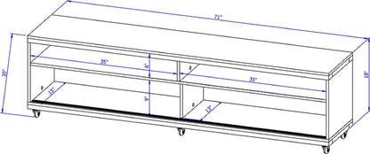 Eureka Modern 70.47" TV Stand with 4 Shelves - Black/Maple Cream