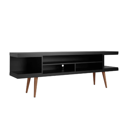 Eureka Modern 70.47" TV Stand with 4 Shelves - Black/Maple Cream