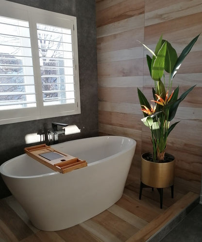 Adora -Mid-Century Modern Plant Stand With Brass Planter