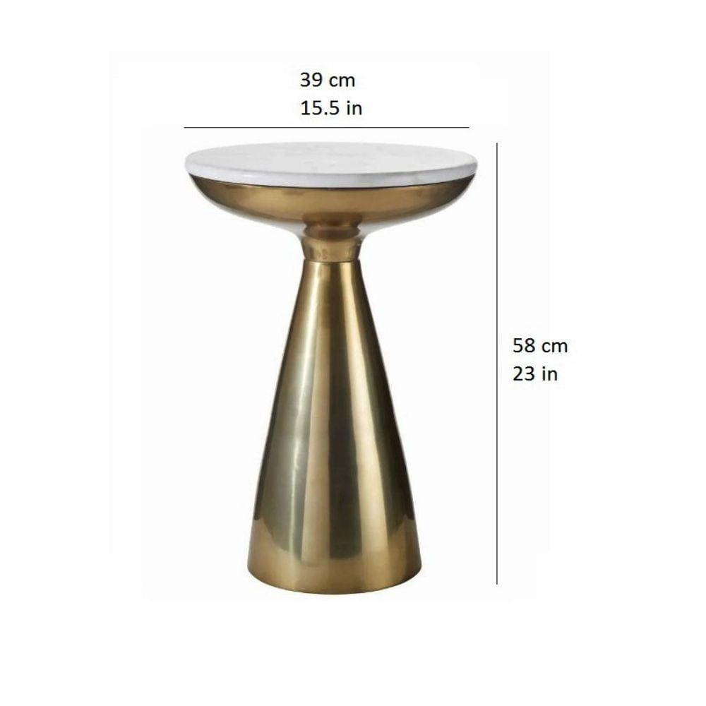 Byla Brass & Marble Side Table
