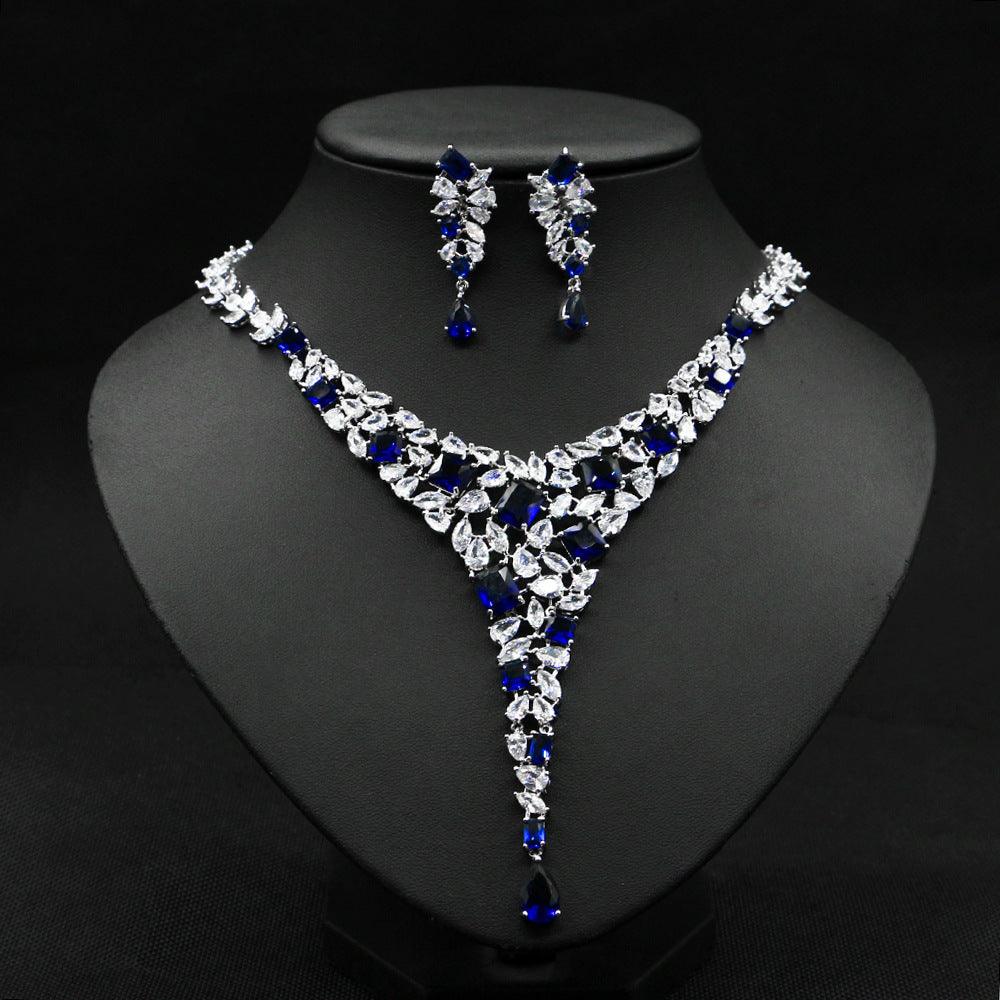 Colorful Zircon Necklace Set Wedding Accessories