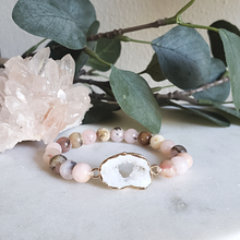 Load image into Gallery viewer, Pink opal and Agate connector bracelet
