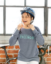 Load image into Gallery viewer, Women&#39;s Cycling Crew Sweatshirt, Heather Navy
