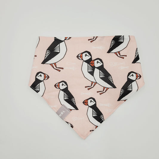 Bandana Bib (Pink Puffin)