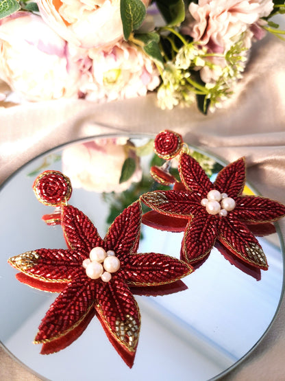 Poinsettia Earrings