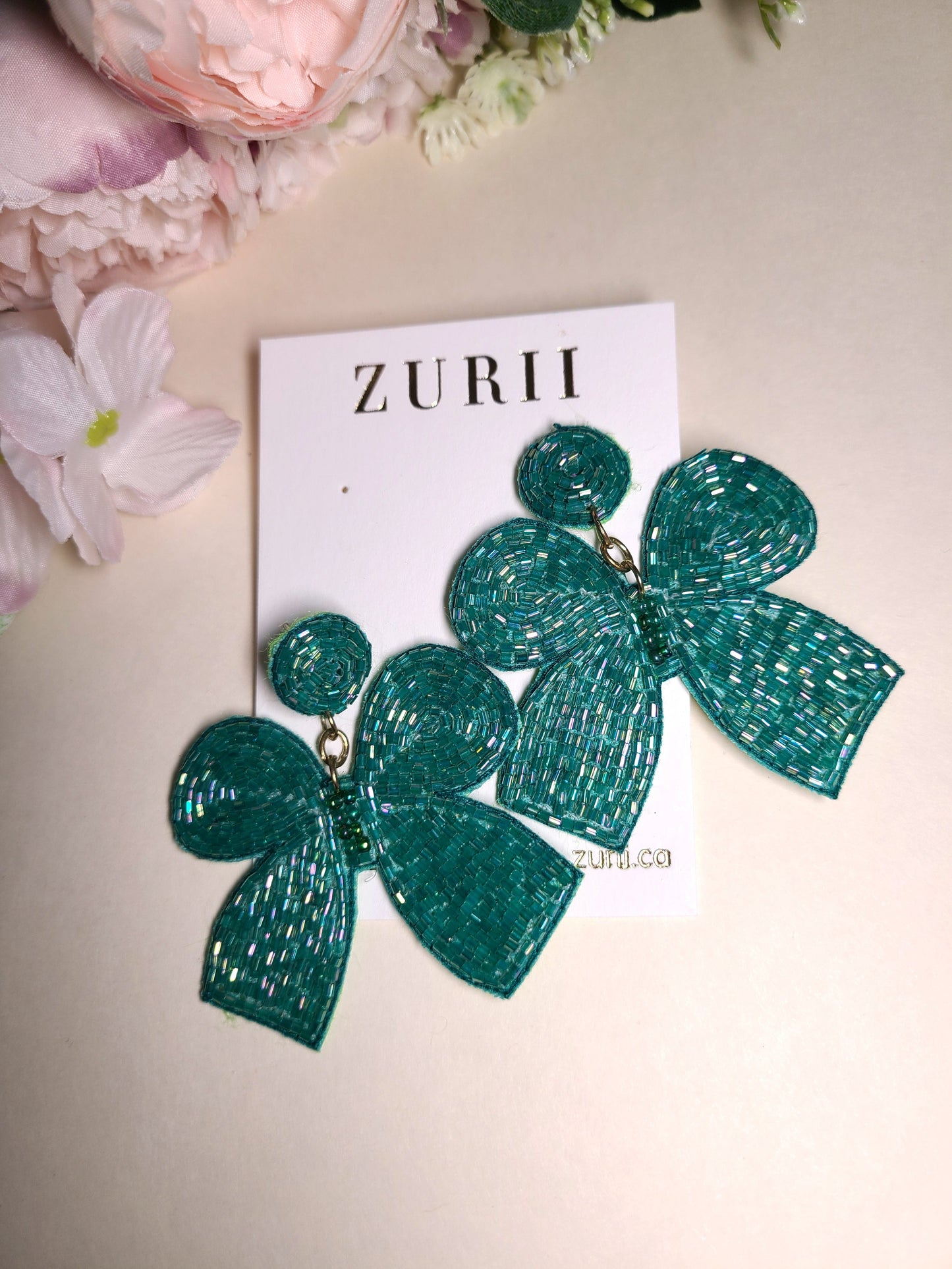 Sophia Bow earrings- Green