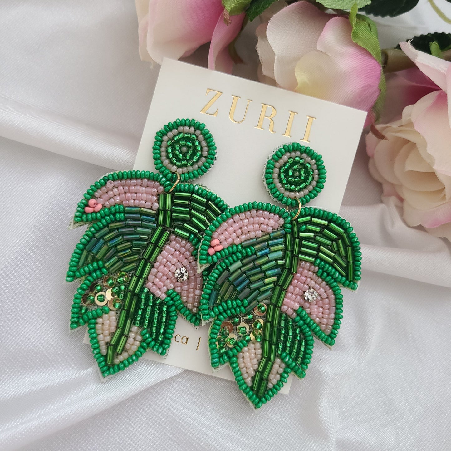 Monstera earrings