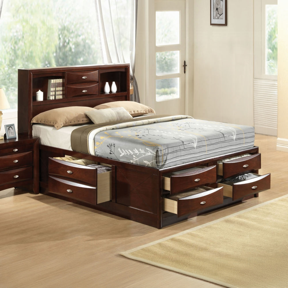 Neend Multi Drawer Storage Platform Bed - Expresso