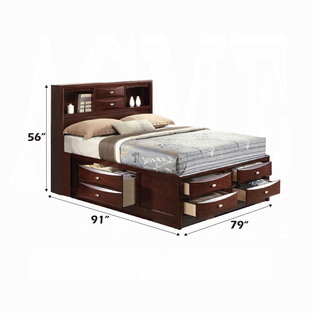 Neend Multi Drawer Storage Platform Bed - Expresso