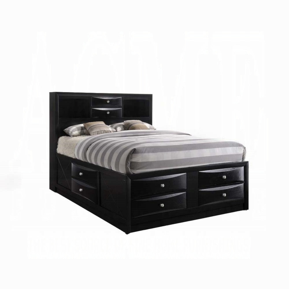 Neend Multi Drawer Storage Platform Bed - Black