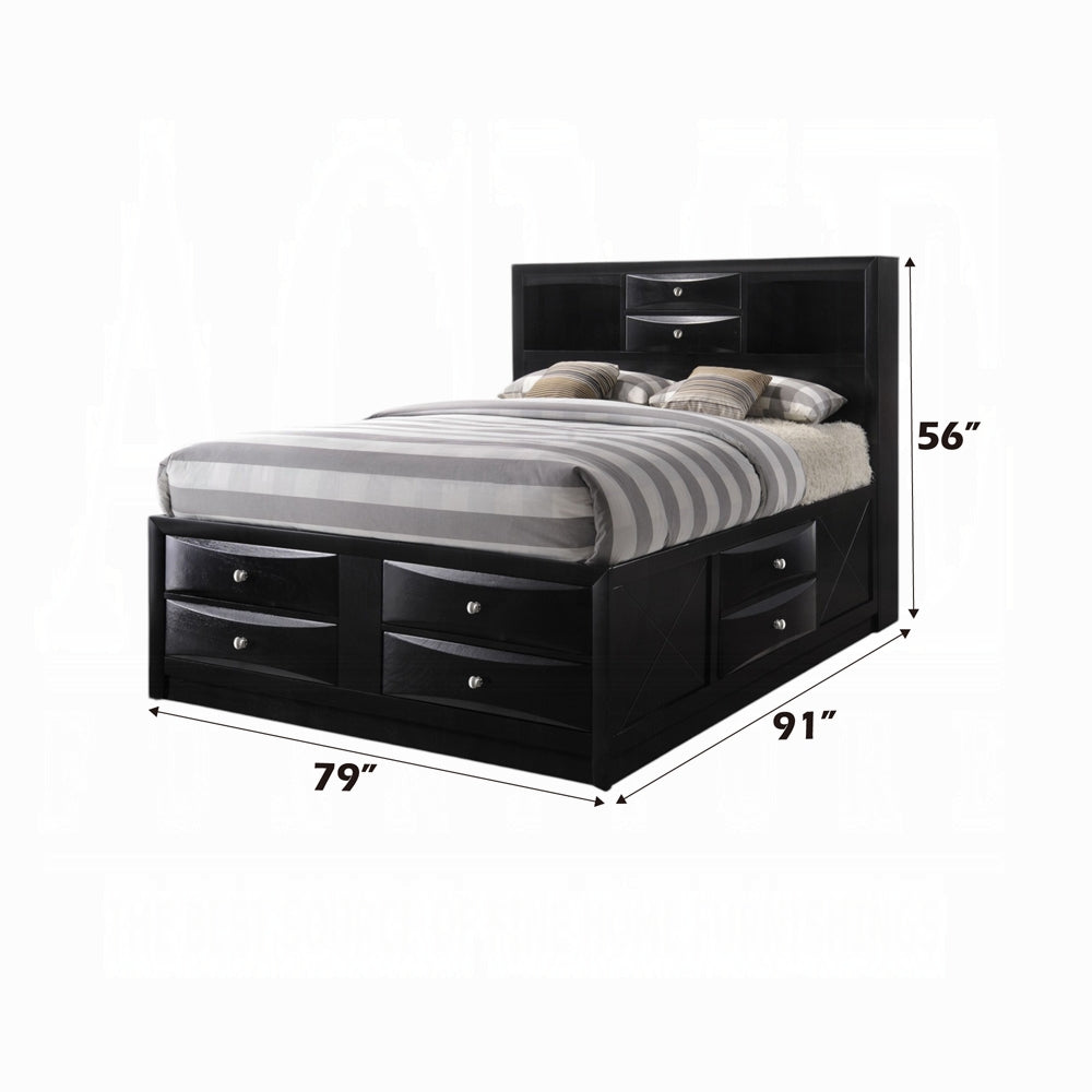 Neend Multi Drawer Storage Platform Bed - Black