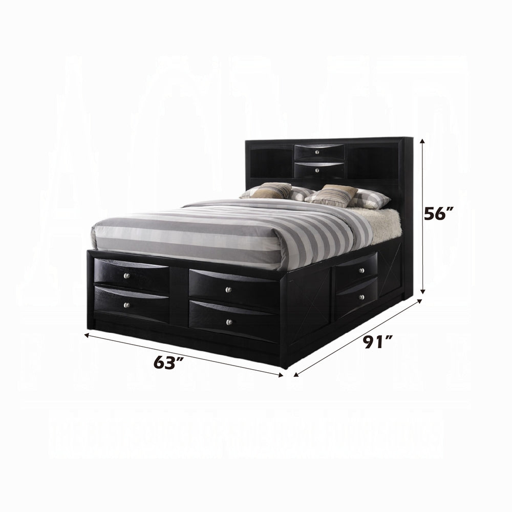 Neend Multi Drawer Storage Platform Bed - Black