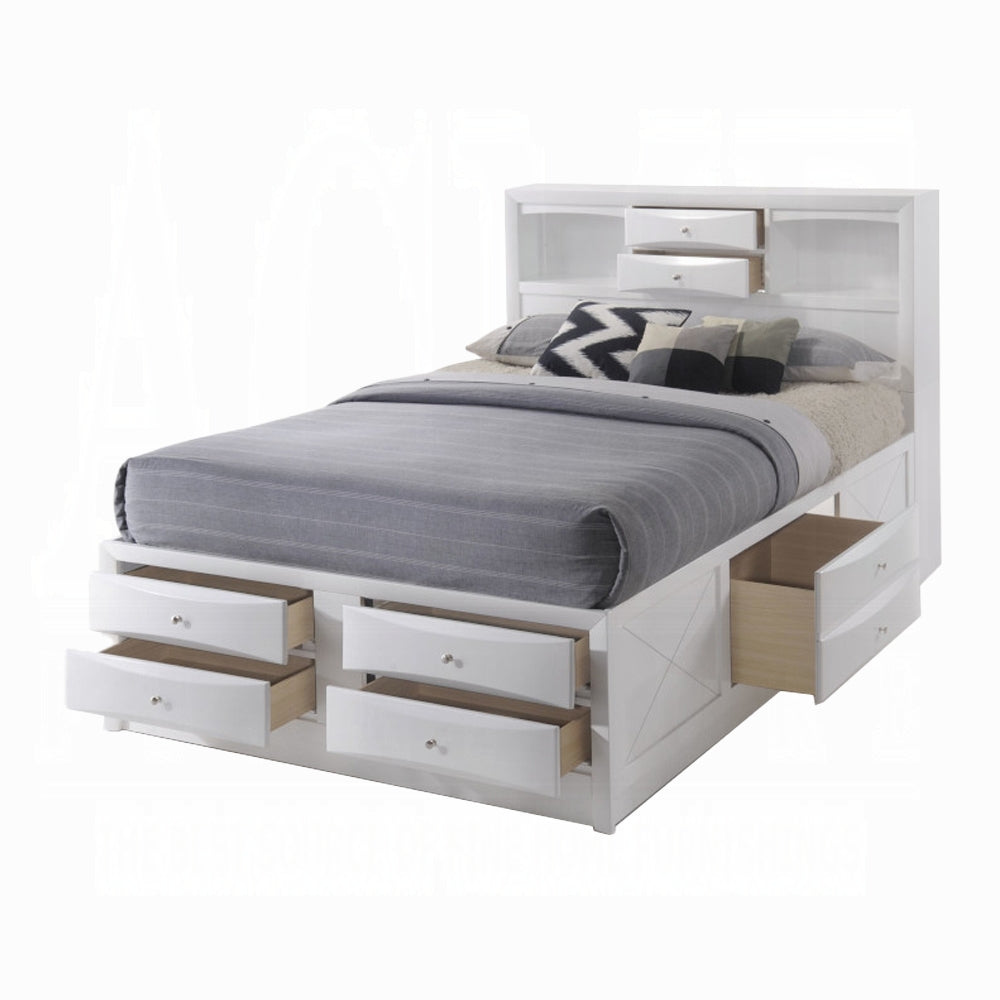 Neend Multi Drawer Storage Platfom Bed - White
