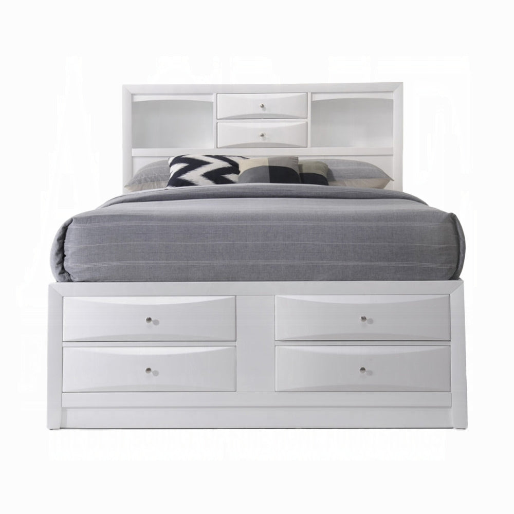 Neend Multi Drawer Storage Platfom Bed - White